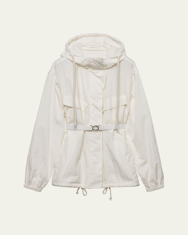 Utility Oversized Hooded Drawstring Jacket